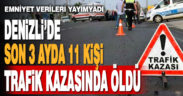 Denizli’de son 3 ayda 11 kişi trafik kazalarında öldü