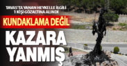 Tavas’taki heykel yangınına 1 gözaltı