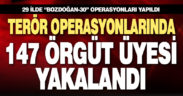 “Bozdoğan-30” operasyonlarında 147 bölücü terör örgütü şüphelisi yakalandı