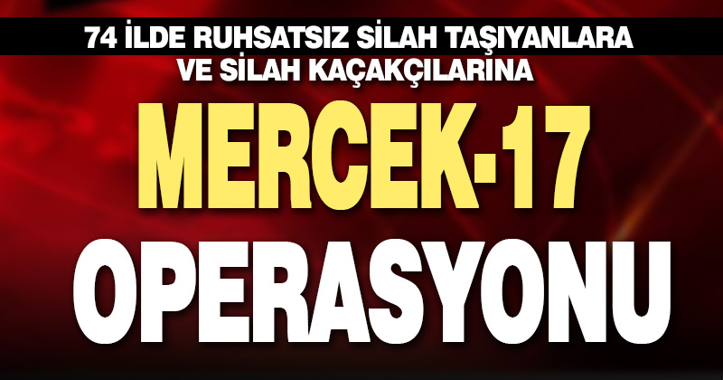 74 ilde ruhsatsız silah taşıyan şahıslara ve silah kaçakçılarına yönelik “Mercek-17” operasyonları düzenlendi