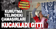 Denizli’de çamaşır telinden hırsızlık kamerada