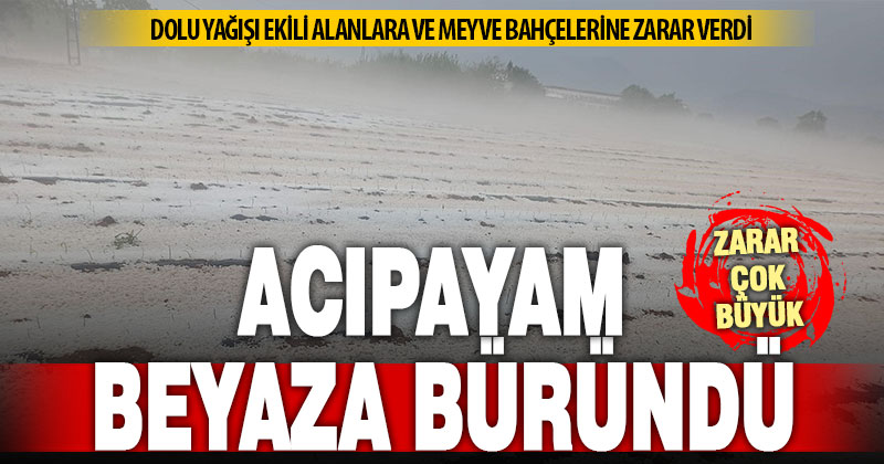 Dolu yağışı, Acıpayam’da kavun karpuz ve sebze tarlalarına büyük zarar verdi