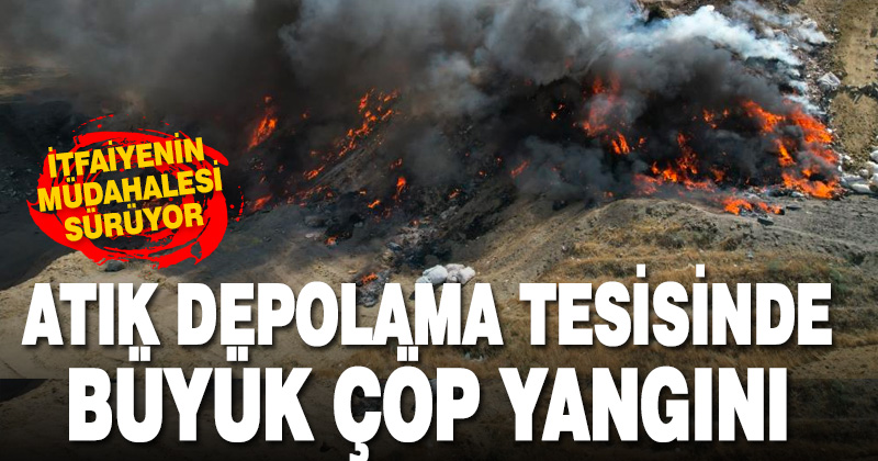 Çöp ve moloz dökülen sahada yangın çıktı
