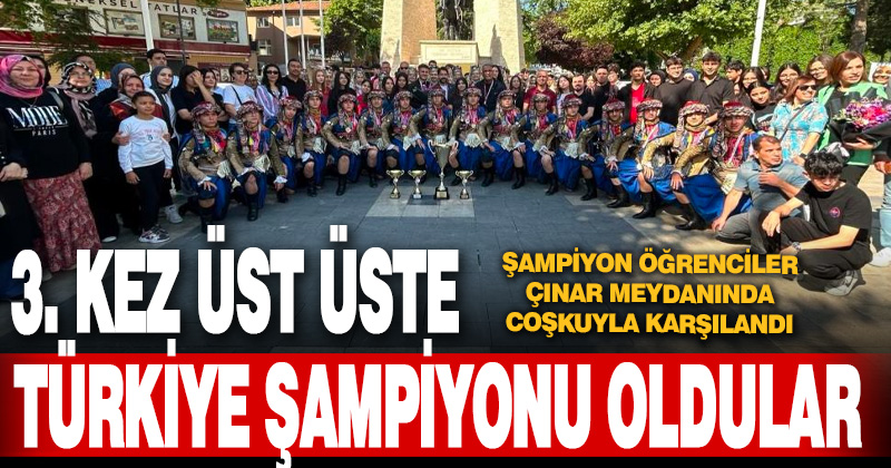 Denizlili öğrenciler 3. kez üst üste Türkiye şampiyonu oldu