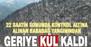 22 saatte kontrol altına alınan yangında, geriye kül kaldı