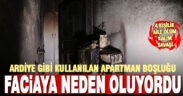 Apartman boşluğundaki yangın kapıyı tutuşturdu, 4 kişilik aile ölümden döndü