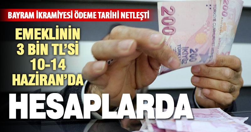 Emeklilere ödenen bayram ikramiyesi 10-14 Haziran’da hesaplara yatacak