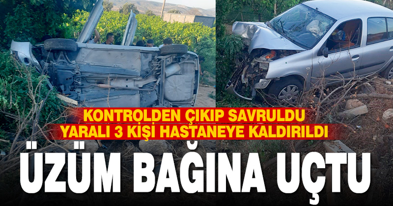 Kontrolden çıkan otomobil şarampole devrildi: 3 yaralı