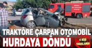Çivril’de otomobil ile traktör çarpıştı: 4 yaralı