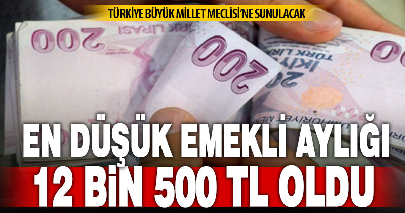 En düşük emekli maaşı 12 bin 500 TL olacak