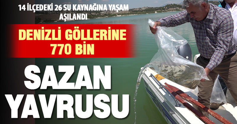 Denizli’deki göl ve göletlere 770 bin sazan yavrusu bırakıldı