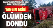 Yangına giden arazöz yoldan çıktı