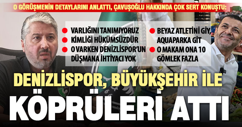 Köprüler atıldı: Denizlispor Başkanı Yıldırım’dan DBB Başkanı Çavuşoğlu hakkında çok sert sözler