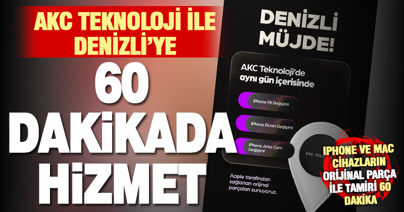 AKC Teknoloji ile IPHONE ve MAC cihazlar 60 dakikada orijinal parça ile tamir ediliyor
