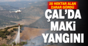 Çal’da makilik alanda çıkan yangında 20 hektar alan zarar gördü