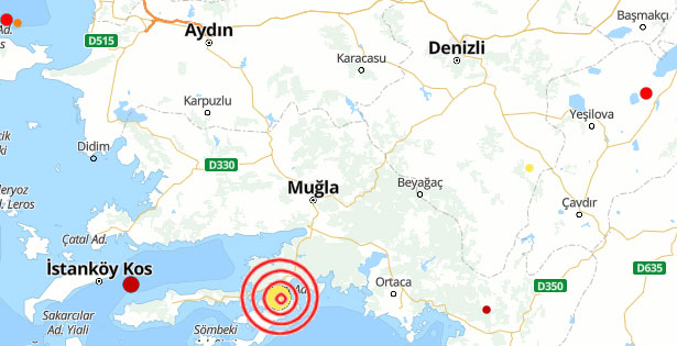 Marmaris’te orta şiddette deprem: Denizli’de hissedildi