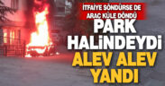Park halindeki araç alev topuna döndü