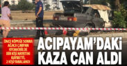 Acıpayam’da refüjdeki ağaca çarpan otomobildeki bir kişi kurtarılamadı