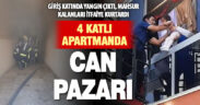 Giriş katı yanan binada mahsur kalanları itfaiye kurtardı