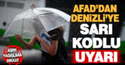 AFAD Denizli’ye sarı kod ile yağış uyarısı yaptı