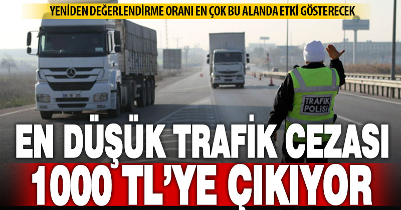 Yeniden Değerlendirme Oranı hesabına göre, yeni yılda en düşük trafik cezası 1000 TL’ye çıkıyor