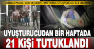 Denizli’de 1 haftada yakalanan 54 zehir tacirinden 21’i tutuklandı