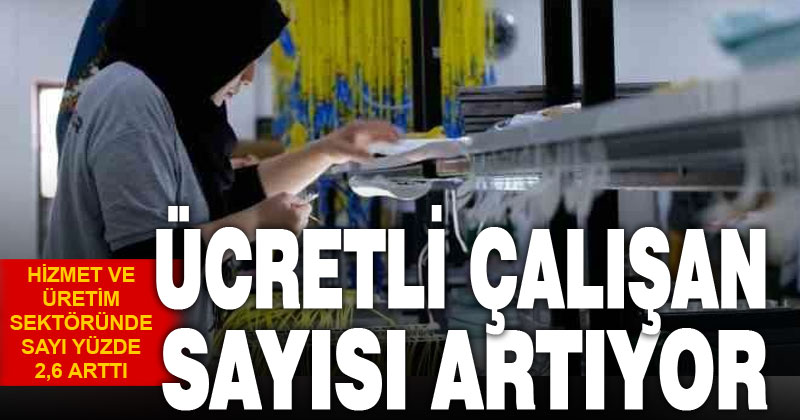 Ücretli çalışan sayısı yıllık yüzde 2,6 arttı