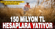 Çiftçilere yaklaşık 150 milyon liralık destekleme ödemesi yapılacak