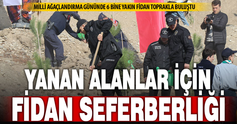 Denizli’de Milli Ağaçlandırma Gününde 5 bin 916 fidan toprakla buluştu