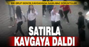 Bir grup genin kavgasına genç kız satırla geldi