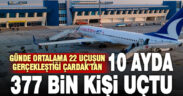Denizli Çardak Havalimanında 10 ayda 377 bin 329 kişi uçtu