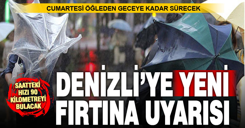 Meteoroloji’den Cumartesi için Denizli’ye fırtına uyarısı