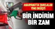 Akaryakıtta bir indirim bir zam