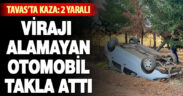 Virajı alamayan otomobil takla attı