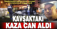 Kavşağa süratli giren otomobil anıt duvarına çarptı: 1 ölü, 1 ağır yaralı