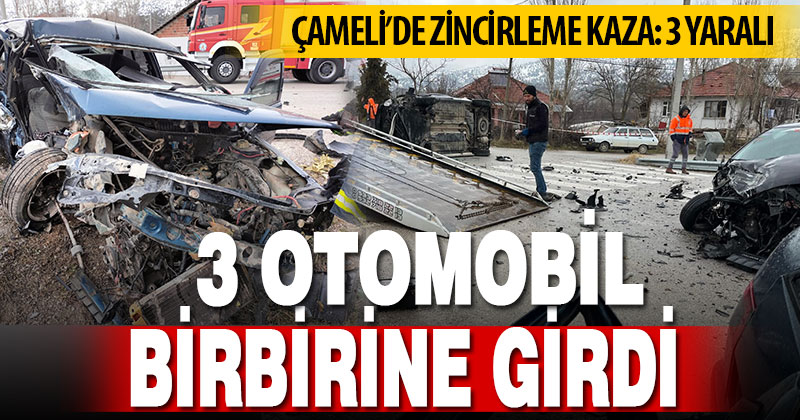 Çameli’de zincirleme kaza: 3 yaralı