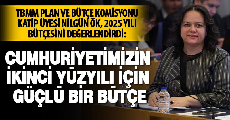 TBMM Plan ve Bütçe Komisyonu Katip Üyesi Nilgün Ök 2025 yılı bütçesini değerlendirdi