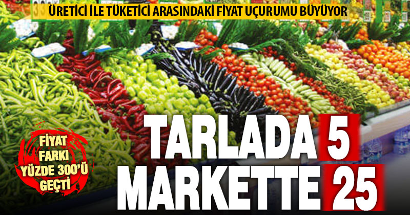 Tarla ürünleri sofraya yüzde 300 fiyat farkıyla geliyor