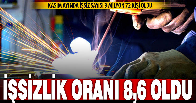 İşsizlik oranı Kasım ayında yüzde 8,6 oldu