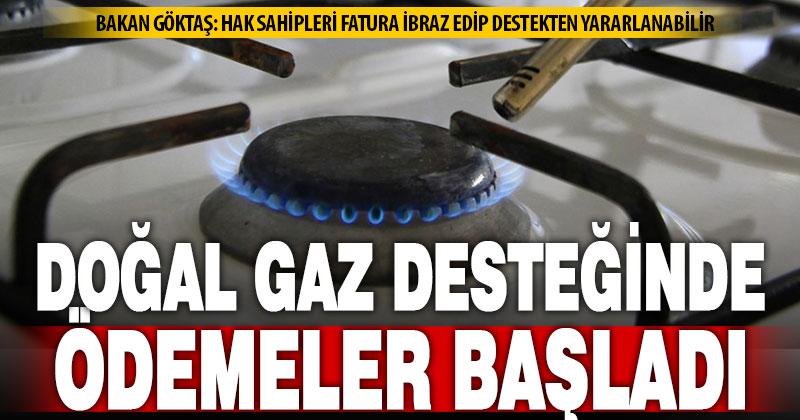 Doğal Gaz Tüketim Desteğinde yeni yılın ilk ödemeleri başladı