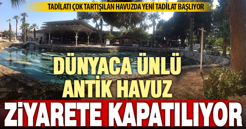 Hierapolis antik kentindeki antik havuz, yapı yenilemesi nedeniyle ziyarete kapatılacak