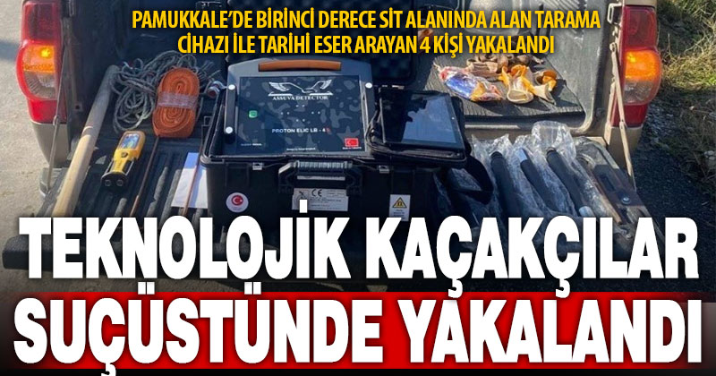 Sit alanında alan taraması yapan 4 defineci suçüstü yakalandı