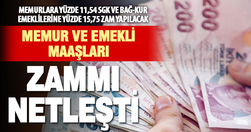 Emekli ve memur zammı belli oldu