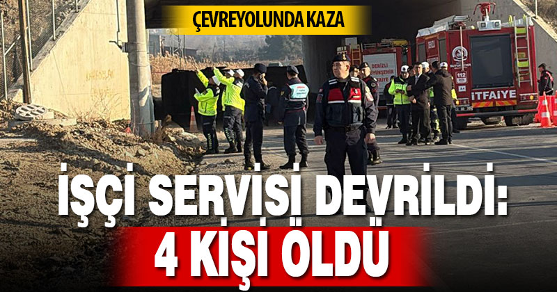 İşçi servisi devrildi: 4 ölü