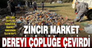 Zincir market, tarihi geçmiş ürünleri dereye attı
