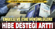 Engelli ve eski hükümlülere yönelik hibe desteği artırıldı