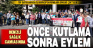 Sağlık çalışanları, kutlamanın ardından eylem yaptı