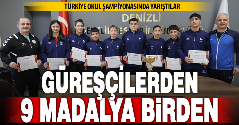 Denizlili güreşçiler 9 madalyayla döndü