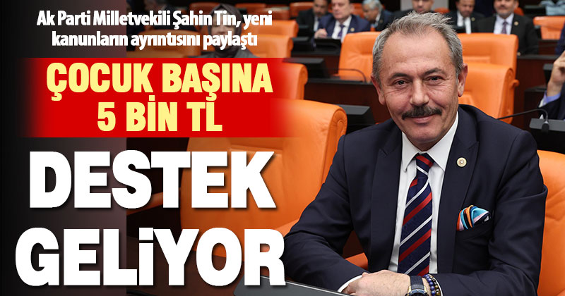 Milletvekili Tin, yeni kanunların ayrıntısını paylaştı: Çocuk başına 5 bin TL destek
