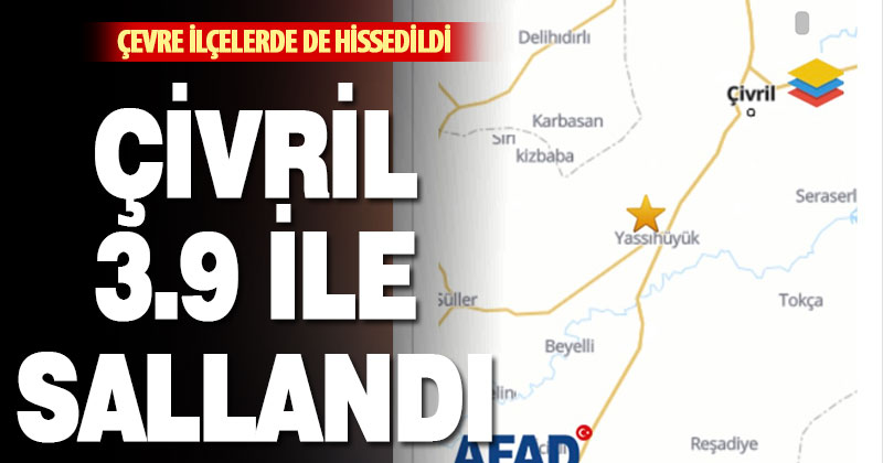 Çivril’de 3.9 büyüklüğünde deprem meydana geldi